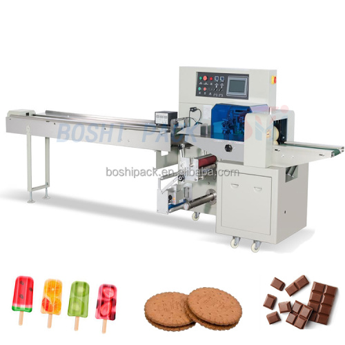 Ice Cube Chocolate Packaging Machine: Sandwich Mask Scrubber Biscuit Horizontal Flow Vegetable Pillow Packing Machine