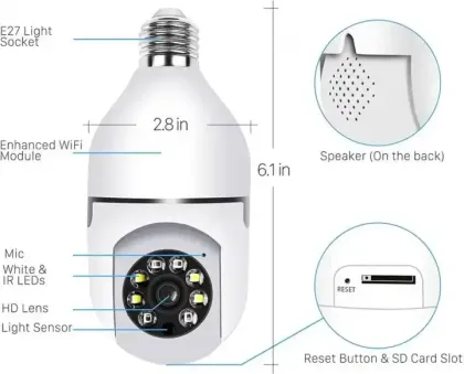E27 Socket Full Color Panoramic WiFi IP Camera