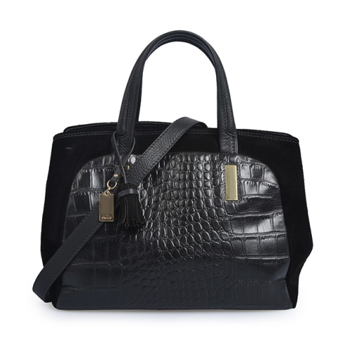 Sac à main en cuir de crocodile véritable pour ordinateur portable