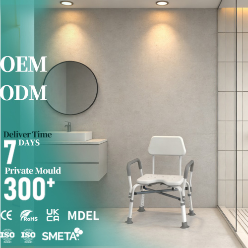 Cadeira de banho durável em aço inoxidável branco