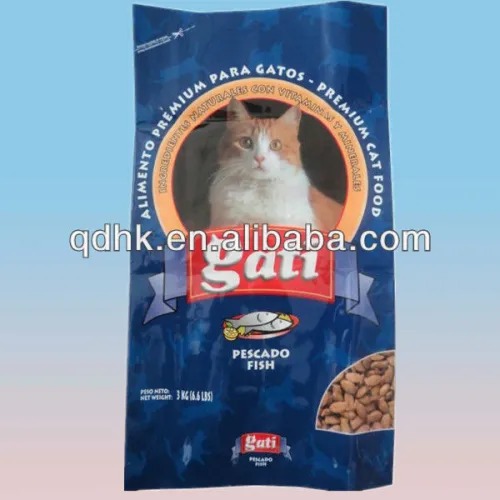 Vivid Pattern Side Gusset Pet Food Plastic Packaging Bag For Cat, High