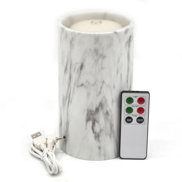 Rechargeable Marbled Led Water Fountain Candles