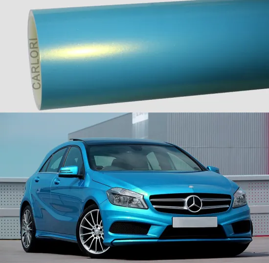 metallic fantasy ice blue car wrap vinyl