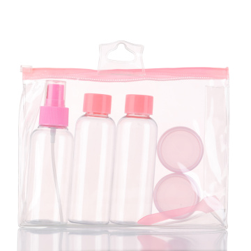 30ml 50ml small clear PET plastic cream pump mist spray and cosmetic container travel bottle jar set kit