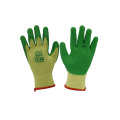 Yellow Yarn Green Rubber Gloves