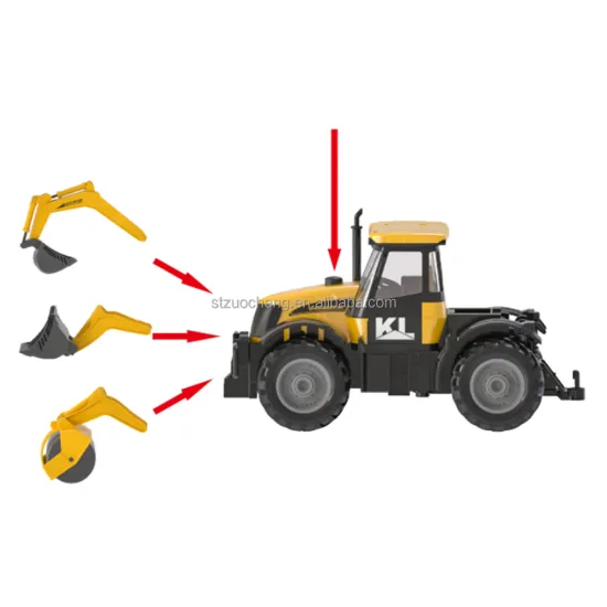 3-in-1 Metal DIY Excavator Forklift with Die-Cast Inertial Engineering Vehicle