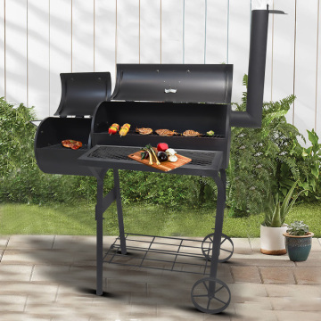 Outdoor Fish Chicken Lamb Rib Meat Durable Steel Wood Pellet Charcoal BBQ Grills with Offset Smoker