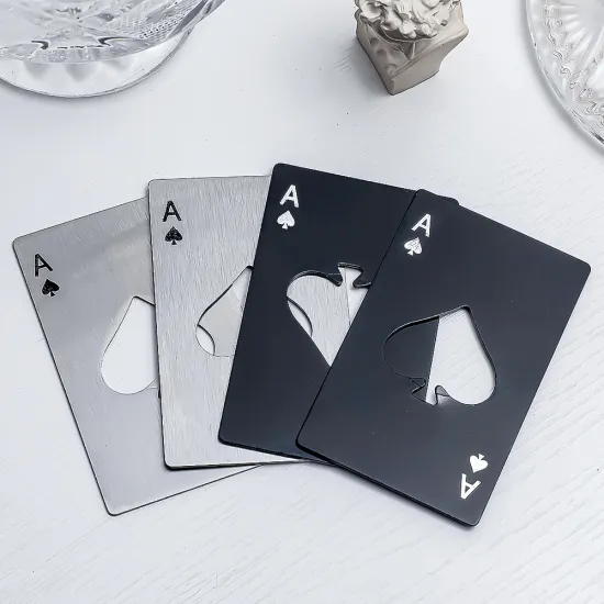 Spades Poker Card Design Custom Stainless Steel Bottle Opener - A Unique Kitchen Gadget
