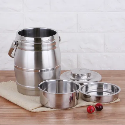 Stainless Steel Drum and Pillar Thermos Tiffin Box / Insulated Lunch Box