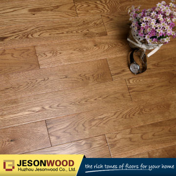 Prefinished Solid White oak hardwood flooring Flat surface creamy color