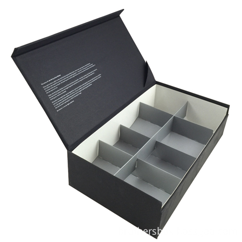 Black Cardboard Magnetic Box with Divider