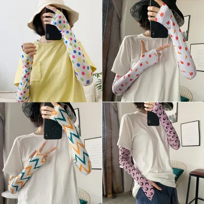Korean UV Protection Arm Sleeves for Outdoor Sports