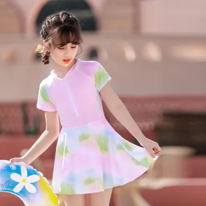 2024 Summer Girls' Swimsuits: Cute, Quick-Dry, Sports-Conservative, Sun Protection, Beach Wear