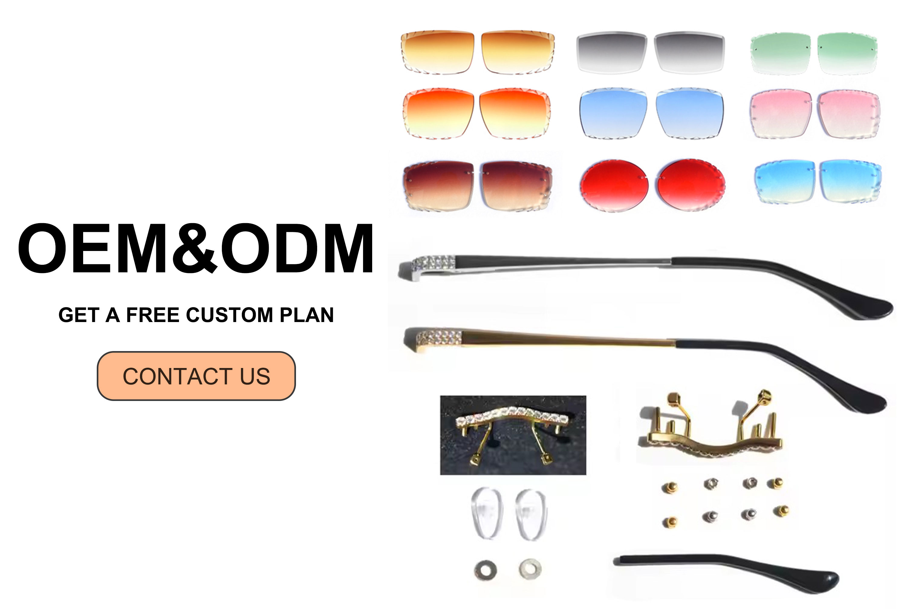 rimless sunglasses logo