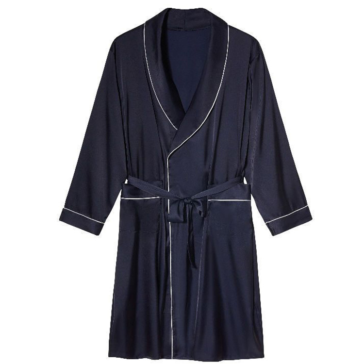 shawl collar satin robe 