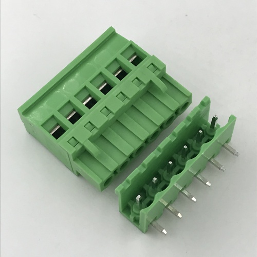 Passo 5,08 MM Bloco terminal plugável de PCB de ângulo vertical