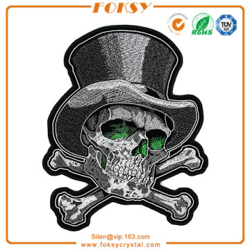 Skull with gentle hat applique patches