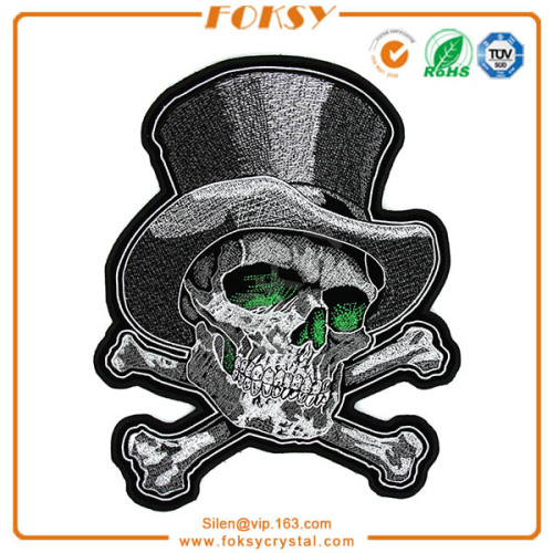 Skull with gentle hat applique patches