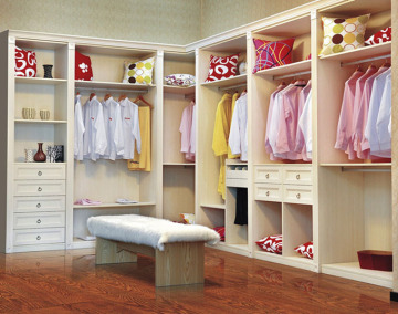 L Shape Open Shelf with Drawer Wardrobe