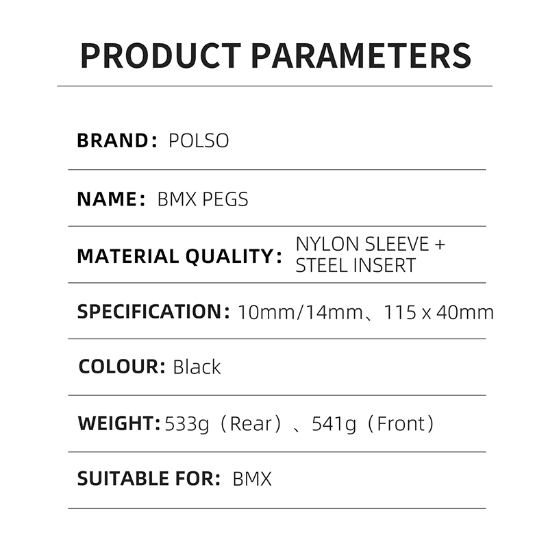 BMX Pegs Пластыкавы рукавы Прафесія трука каскадкі