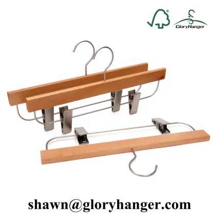 Luxury Beech Wooden Trousers/Bottom Hangers with Clips
