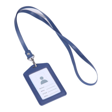 Vertical PU Leather ID Badge Holder with Card Slot - China Manufacturer