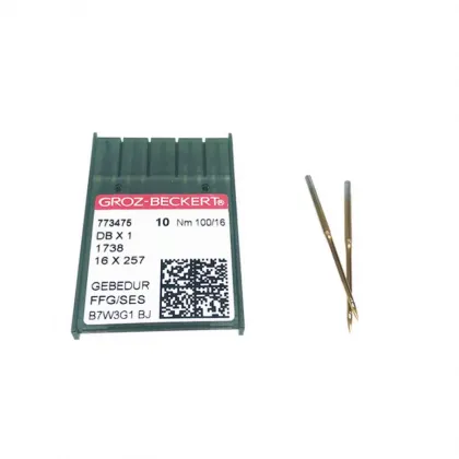 German Groz-Beckert Computerized Lock Stitch Machine Needles: DB*1, Gold, Heat-Proof