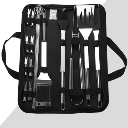 Stainless Steel Grill Accessories BBQ Tool Set with Black Bag