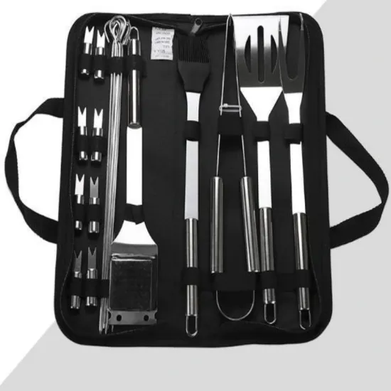 Stainless Steel Grill Accessories BBQ Tool Set with Black Bag