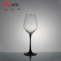Tallo esmerilado copa de vino tinto de vidrio transparente