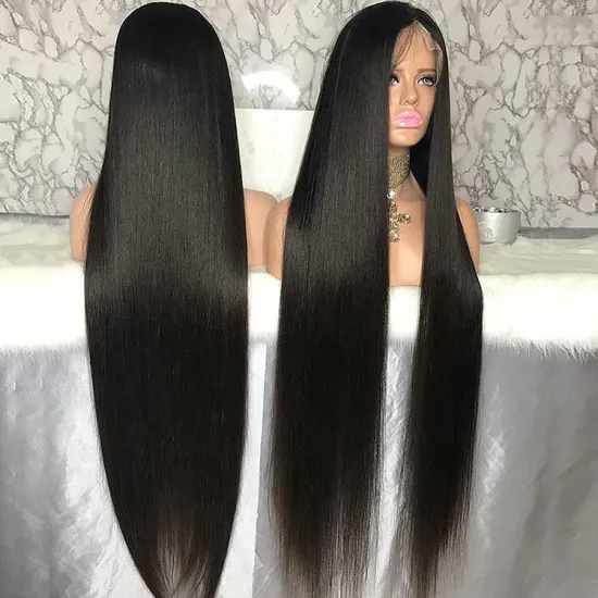 Free Sample Hd Swiss Lace Frontal Wig Super Long Cambodian Full Lace Wig Virgin Remy Human Hair Wigs