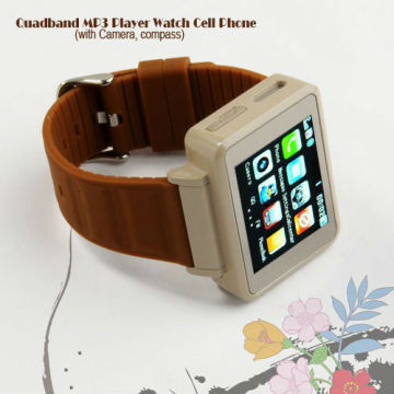 Gsm Quadband Wrist Watch Phone Touch Screen 1.3mp With Fm Radio E-book Qq