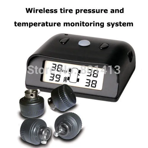 Car driving safety tire pressure monitor system TPMS with external sensor and screen