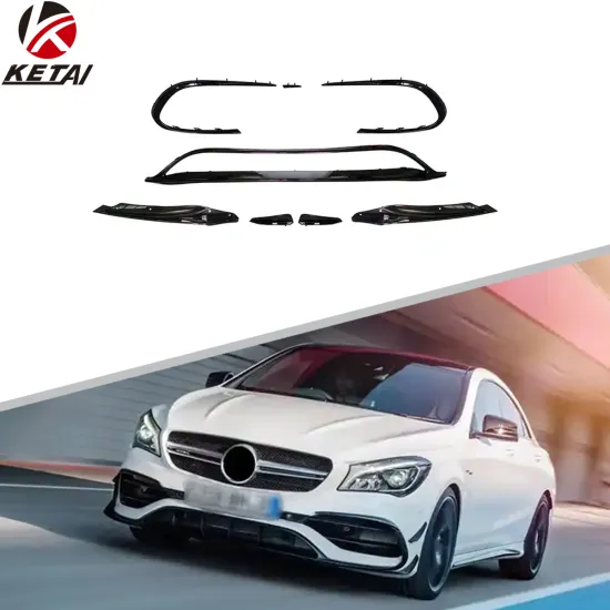 CLA45 Style PP Material Front Lip Side Skirt Aero Kit for BENZ W117 AMG 2016-2018