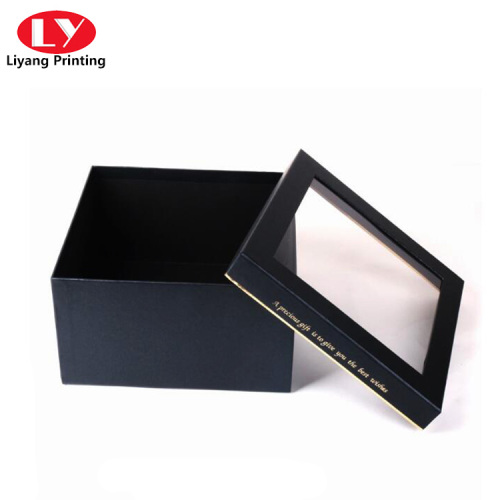 Transparent packaging box clear lid with window