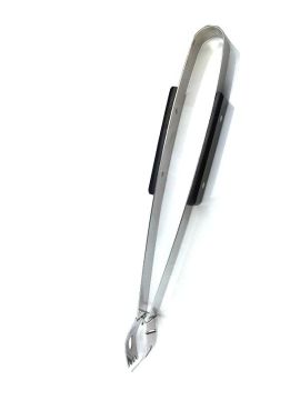 wooden handle stainless steel BBQ tongs kitchen food tongs