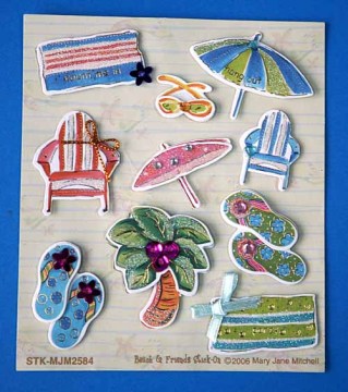 3D Paper Stickers Gift Packing Decorations Wall Stickers Christmas Sticker Beach Toys