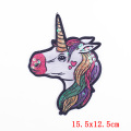 Lindo unicornio hierro en parches bordados para ropa