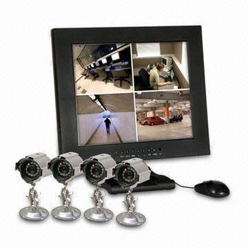 17" TFT LCD/4ch DVR Combo with 4 Sony CCD Cameras Kit, High Resolution