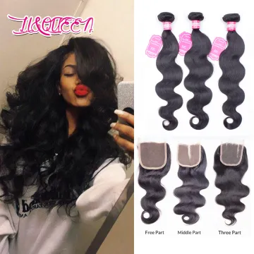 i&queen hair Brazilian Virgin Hair Bundle With Closure Body Wave Brazilian hair bundles with closure