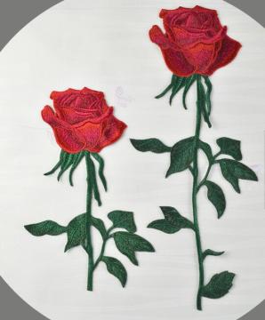 fashion cute rose flowers cheap custom embroidery patch