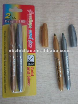 NEW-designed Metallic Gold and sliver XSG marker color 2pcs/blister card