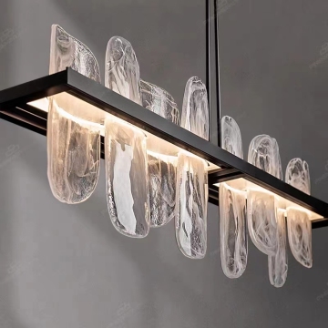 Black and Copper Glass Chandelier Pendant Lamp