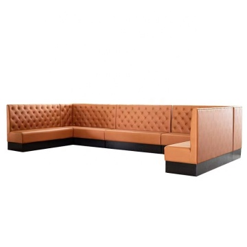Custom Nordic Luxury High Back Night Club VIP Velvet Half Round Wooden Sofa Set for Restaurant Seating