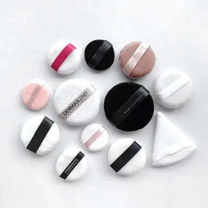 Pinkz Velour Cosmetics Loose Powder Puff Custom Round Blender Beauty Setting Powder Puff Replacement