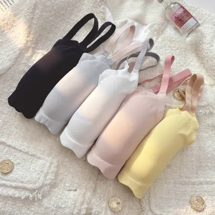Hot Selling Factory Price Breasted Design High Elastic Women's Bra With Thin Straps