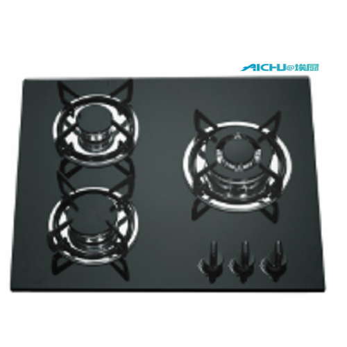 3 Burners Built In Tempered Glass Gas Hob