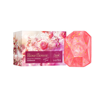 Rose Gold Foil Essential Oil Whitening Moisturizing Handmade Diamond Plant Soap 100g