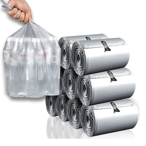HDPE LDPE Kitchen Drawstring Bin Liner Thickness, Colored Trash Garbage Trash Plastic Bag with Handle-Tie
