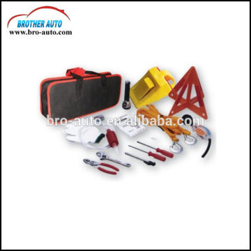 Roadside 20pcs multifunctional car Emergency tool Kit with tow rope warning triangle